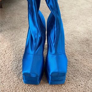 Vibrant Blue Platform Boots